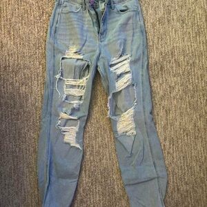 Hollister Light Blue Distressed Boyfriend Jeans